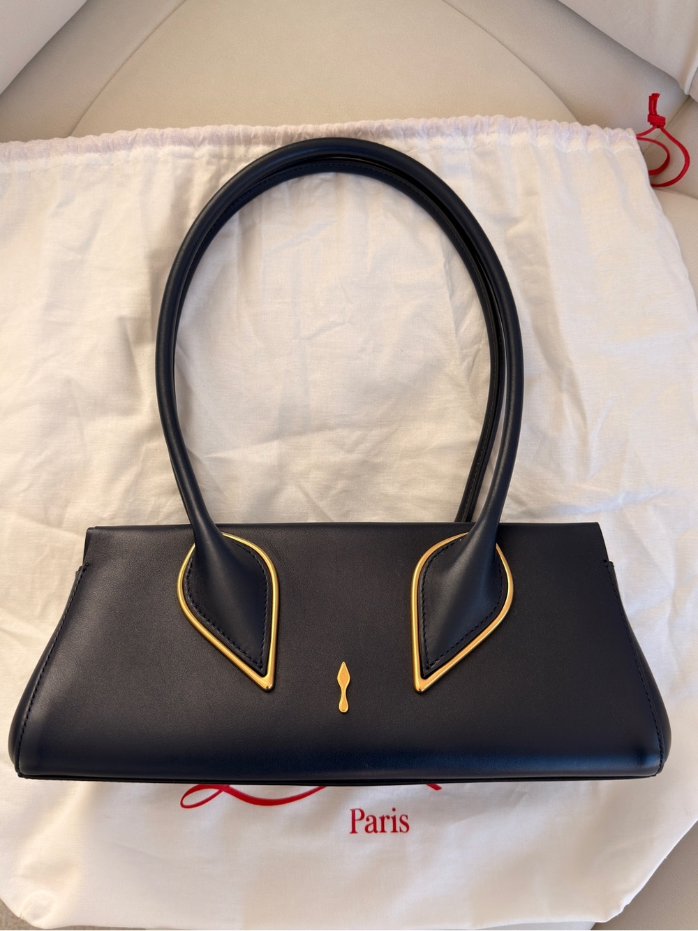 Christian Louboutin Venus Shoulder Bag in Navy RETAILS $2350 CURRENT SEASON - Picture 6 of 10